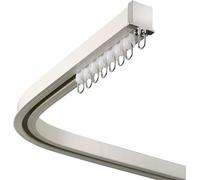 White Built-in Invisible Rail Flexible & Curved for S/L/U Shape, Curtain Rail with End Hook, Curtain Single Tracks for Room Divider/Bay Window (Size : 3m/9.8ft)