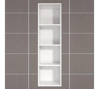 White Built-in Shower - Waterproof Bathroom Shelves, Space-Saving nizer for Shampoo, Toiletries & Cosmetics, 30x30x120 cm Sto Solut