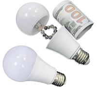 White Bulb Transfer For Hiding Money,Hide in Plain Sight Key Money Jewelry Storage Cash Holder Safes Light Bulb-Hidden Compartment,Safety and Security, Diversion Safes and Safe Accessories 1 Pc