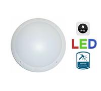 White Bulkhead Light C/w Megaman 10.5W Led Lamp Round Ip66 Quality Ceiling Or Wall Mount