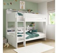 White Bunk Bed with Storage Shelves - Aire