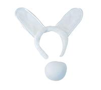 White Bunny Costume Accessory Set - Perfect for Halloween, Cosplays, Easter, Animal Themed Parties, & More Halloween Halloween