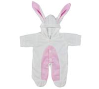 White Bunny Rabbit Sleeper All-in-one - 16"/40cm - Teddy Bear Pyjamas PJ Nightwear - BEAR NOT INCLUDED