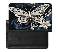 White Butterflies And Tribal Passport Holder Passport Wallet Document Organizer Protector PU Leather Card Slot Travel Accessories