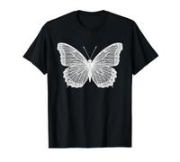 White Butterfly Harmony Ornamental Art Value Graphic T-Shirt, Men, Black, XL