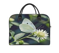 White Butterfly Laptop Tote Bag Casual Travel Handbag Multi Pocket Shoulder Bags for Work Travel