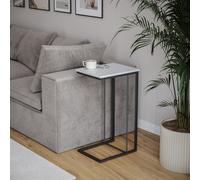 Urbn-Living Urbnliving 67Cm Height White C Shaped Living Room Bedside Metal Frame Side Coffee Table