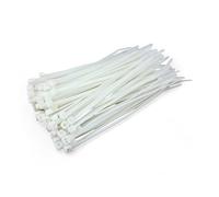 White Cable Ties (100 Pack - 300mm x 3.6mm) Small Clear/Natural Nylon Zip Ties Plastic Tie Wraps for Office Cable Tidy Garden DIY