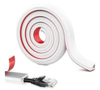 White Cable Trunking Self Adhesive - 1M Mini Wire Covers for Single Cables - Cord Hider for Wall Mount TV,Cable Management under Desk,Cable Raceway Home & Office Trim