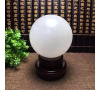 White Calcite Sphere Ornament Gift Crystal Ball Magic Lucky for Feng Shui, Divination, Home Office Decor,19cm/7.5in