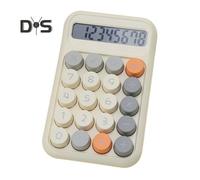 (white) Calculator with Big Button Anti-Slip Pad Design LCD Display Accurate Calculation Mechanical Switch Calculator for School Office