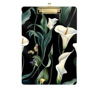 White calla lilies with green nurse storage box transparent for student girls children teacher clipboard size 9 x 12