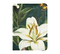 White Calla Lily Flowers Leather Passport Holders for travel Wallet Combo Passport Holder for women Ultra Slim