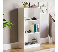 (White) Cambridge 3 Tier Bookcase Wide Shelf Book Storage