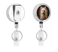 White Camel Badge Reel Retractable Stainless Steel Badge Clip with Lanyard Cute Badges Reel Holder Heavy-Duty Nurse Doctor Name Tag Badges Clip for Work