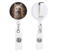 White Camel Retractable Badge Reel - Personalized ID Name Badge Holder with Lanyard Cute Badges Reel Holder Round Nurse Doctor Name Tag Badges Clip for Work
