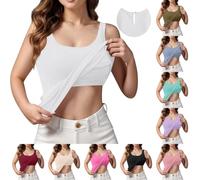 White Cami Top Bra Tank Tops for Women UK Sleevless Padded Scoop Neck Wider Straps Solid Color Plus Size Casual Lightweight Shirts Non Wired Breathable Thin for Daily Life Sleep Wear XL