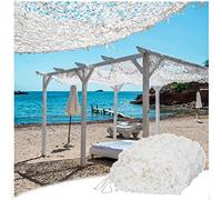 White Camo Netting,Army Camouflage Netting,Lightweight Camping Camo Net,Garden Sunscreen Nets, for Army Decoration,Kid Party Game,Car Cover,Shooting,Photography Hide,6X10m/19.69x32.81ft