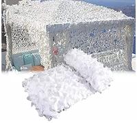 White Camo Netting - Camouflage Tarpaulin Oxford Fabric Shade Cargo Net for Outdoor Use 2x4m 2x6m 2x10m 3x5m 3x8m 3x10m - Ideal for Hunting Decoration & Privacy