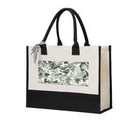 White Camouflage Canvas Tote Bag For Women Personalized Present Bag Large Capacity Reusable Shopping Bag Suitable For Wedding, Birthday, Holiday Great Gift For Mom, Teachers, Friends, Bridesmaids