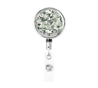 White Camouflage Retractable Id Badge Holder Badge Reels with Clip Cute Name Card Holder for Office Worker Doctor Nurse Teacher