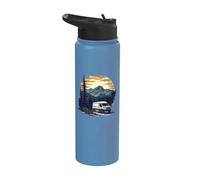 White Camper Van RV: Embrace the Mountain Travel Life Stainless Steel Insulated Water Bottle