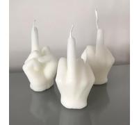 White Candle The Bird Swear Middle Finger | Soy Wax | 9cm Funny Home Decor Gift (1)