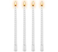 White Candles, 10'' White Taper Candles, Set of 4 Spiral Twisted Dinner Candles, Non-Drip 7 Hour Burn Time Unscented Decorative Candle Sticks for Valentine's Day Christmas Birthday Party Home Decor