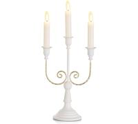 White Candlestick Holder 3 Arms - 29.5cm High Tabletop Tapered Candle Holder, Modern Candle Holder for Wedding Party Banquet Table Centerpieces