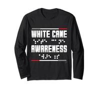 White Cane Awareness Braille White Cane Long Sleeve T-Shirt
