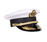 White Captains Cap Sailors Peaked Hat Officer Fancy Dress Costume Hats 57 59 61