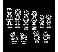 White Car Sticker I Love My Family Car Stickers and Decals Pet Cat Dog Animal Decal for Car Window Phone Notebook Decorative Cars Walls Exterior Accessories