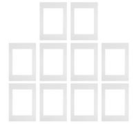 White Cardboard Mat with Openings 10pcs A4 for Picture Frames | DIY Friendly for Artists and Crafters, round Cutouts, Wall Hanging, Fits A4 Pictures and Watercolors