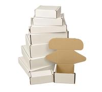 White Cardboard Postal Boxes 13x11x9cm (5"x4"x3.5") - Cardboard Mailing Boxes, Shipping Boxes, and Packaging Boxes for Parcels, Post, Ecommerce, and Gifts - Pack of 20