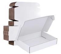 White Cardboard Shipping Boxes - 15x10x4cm Royal Mail Small Parcel Boxes Durable Kraft Corrugated Box with Lids for Business, Mailing, Posting, Delivery, Gift Packaging, Storage (10 Pack)