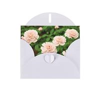White Carnation Print Blank Greeting Cards, Love Buttons, Pearl Paper Envelopes Suitable For Various Occasions - Anniversary Cards, Thank You Cards, Holiday Cards, Wedding Cards, Congratulations, And