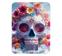 White Cartoon Of The Dead Flower Skull portable small food scale 11lb/0.18oz, 5kg/5g kitchen scale grams with 4 unit for Baking Baking Dieting (Batteries not Included)
