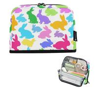 White Cartoon Rubbit Silhouettes Pencil Holder Large Capacity Pen Cases with Slot for Man School Must Haves Bolsa para lapices de ninos