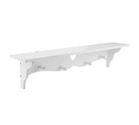 White Carved Wall Hanging Hollow Wall Shelf, Scratch Coat Rack Hook for Displaying Photos WPC Board, 23.2 X 5.1inch
