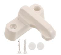 White Casement Window Latch Replacement T Handle Security Lock | Surface Mounted with Screws, Plastic and Metal Build, Cover Caps Included, for Safety and DIY Upgrades
