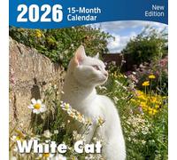 White Cat 2026 Calendar: Snow-hued felines in peaceful domestic scenes