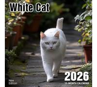 White Cat 2026 Calendar: Snow-hued felines in peaceful domestic scenes