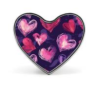 White Cat And Hamster Lapel Pin Fashion Brooch Pin Cute Button Badges Heart Shape Button Pins Enamel Pins Metal Pinback for Hat Shirt Clothing Bags Decoration, Love form, Aluminum, no gemstone