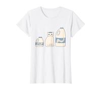 White Cat and Milk Bottles Value Graphic T-Shirt, Women, White, L