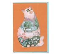White Cat Card Daniel Mackie Designs 7 x 5 inches wrapped in cello with envelope