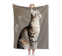 White Cat Child Pattern Super King Blanket 90x106 Inches, Soft Lightweight Flannel Blanket for Boys and Girls, Thermal Cozy Microfiber Bed Blanket for Bedroom, Living Room ab288
