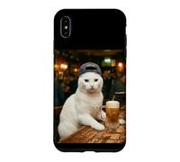 White Cat Drinking Beer Bartender Case for iPhone XS Max