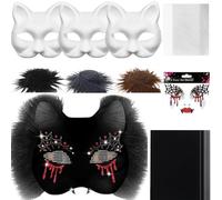 White Cat - Elegant Costume Accessories, Realistic Cat Face | Party for Halloween, Cosplay, Theatre Performance, White Kitten , Soft, Comfortable for Kids