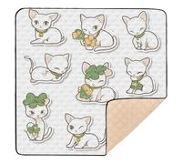White Cat Elegant Soft Thick Baby Gym & Activity Mat for Floor Cozy Breathable Activity Gym Mat for Baby Kids Toddlers Infants, 50'' x 50''