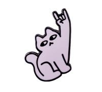 White Cat Enamel Pin Rock Cat Shape Hard Lapel Pin Cat Themed Brooch Pin Badge Cat Lovers Jewellery Gift Cute Cat Kitten Enamel Brooch Pins Accessories Badge Gifts for Kids Adults Friends